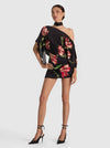 RITA DRAPED TOP WITH SCARF-SOFT TULIP BLACK-ALICE + OLIVIA