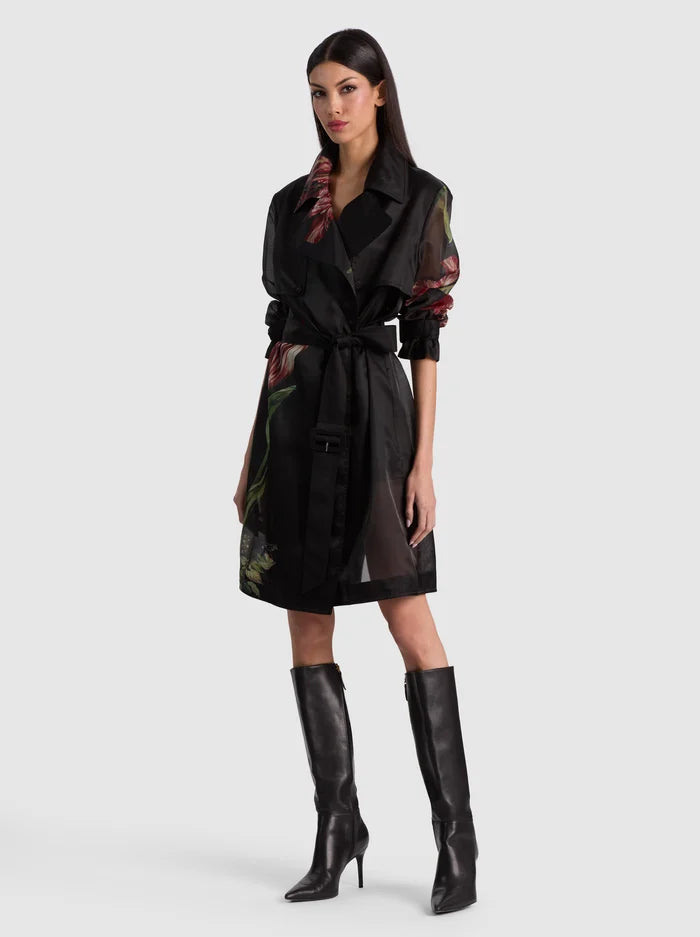 SILVIA SHEER MIDI TRENCH-SOFT TULIP BLACK-ALICE + OLIVIA