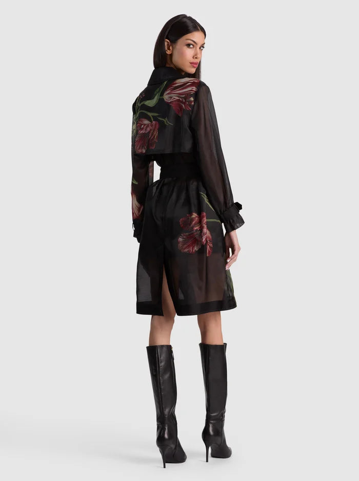 SILVIA SHEER MIDI TRENCH-SOFT TULIP BLACK-ALICE + OLIVIA