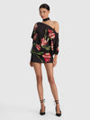 RUBI MINI SKIRT-SOFT TULIP BLACK-ALICE + OLIVIA