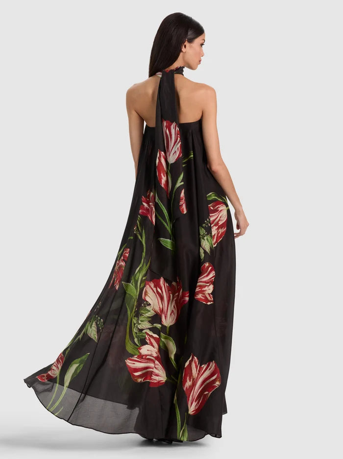 black maxi dress with scarf ALICE + OLIVIA Women's Maricela Strapless Voluminous - Soft Tulip cocktail parties or wedding Category: Bachelorette Party Dress A-line Prom Dresses Color:Custom Color (  Leave us a note the color you want )