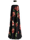 ABITO LUNGO VOLUMINOSO SENZA SPALLINE MARICELA CON SCIARPA-ALICE + OLIVIA