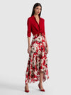 ROSA MIDI SLIP SKIRT-ROSE GARDEN SM HIBISCUS-ALICE + OLIVIA