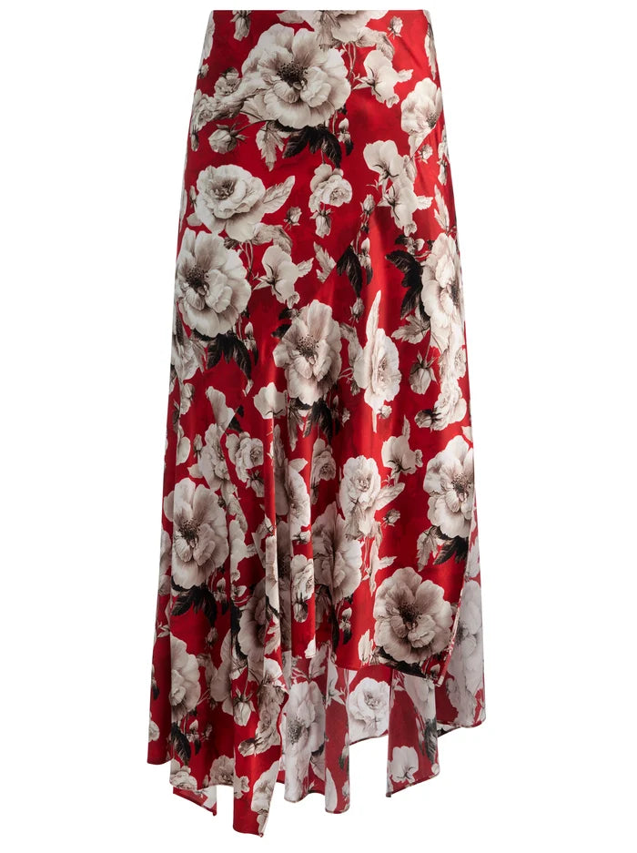 ROSA MIDI SLIP SKIRT-ROSE GARDEN SM HIBISCUS-ALICE + OLIVIA