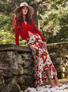 ROSA MIDI SLIP SKIRT-ROSE GARDEN SM HIBISCUS-ALICE + OLIVIA