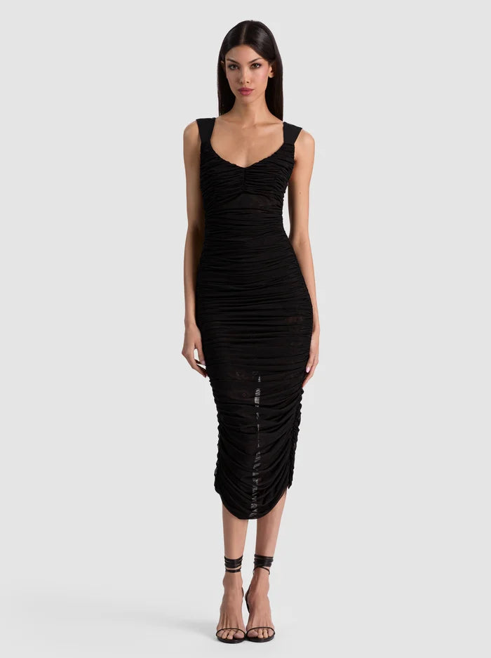 RENEE SHEER MIDI DRESS-Black-ALICE + OLIVIA