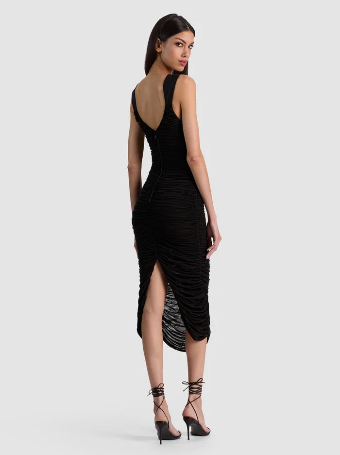 RENEE SHEER MIDI DRESS-Black-ALICE + OLIVIA
