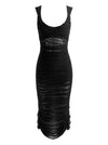 RENEE SHEER MIDI DRESS-Black-ALICE + OLIVIA