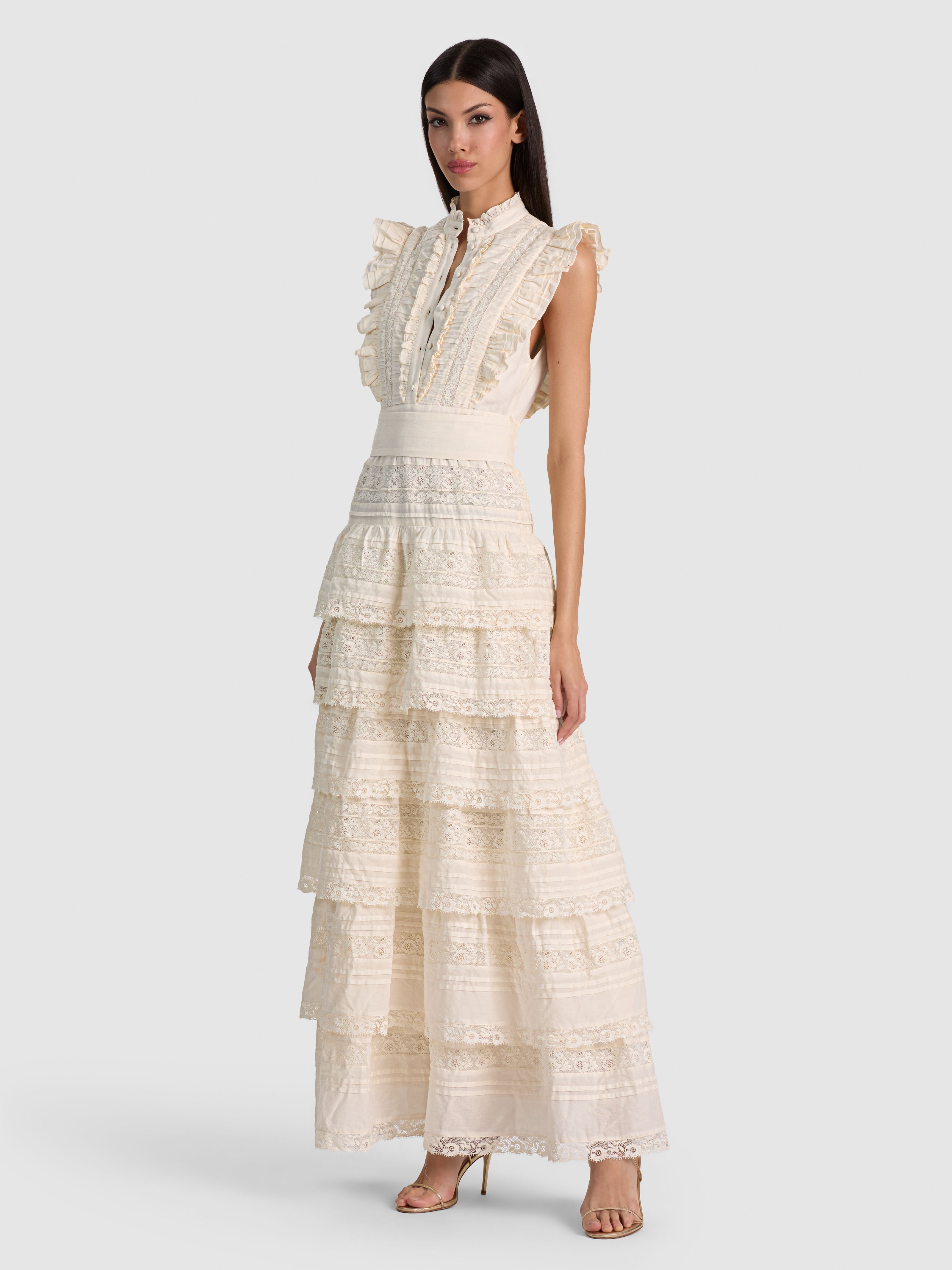 TAHARA TIERED MAXI DRESS-CHINO-ALICE + OLIVIA