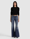 CALLUM PULLOVER WITH LACE UP BACK-Black-ALICE + OLIVIA