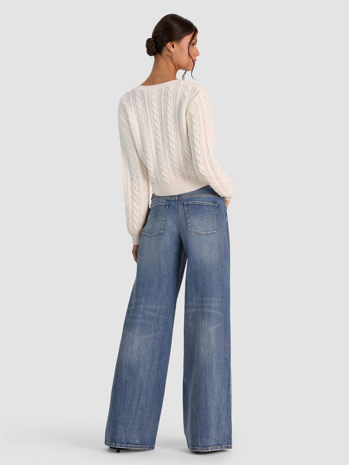 DORIS PUFF SLEEVE CARDIGAN-SOFT WHITE-ALICE + OLIVIA