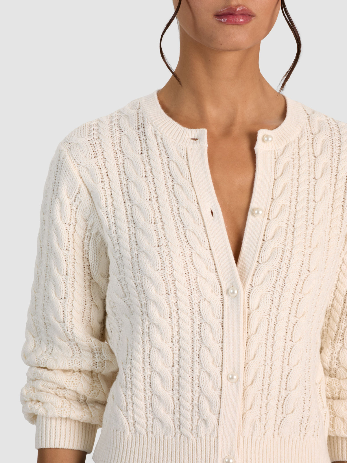 CARDIGAN DORIS CON MANICHE A SBUFFO - BIANCO TENUE