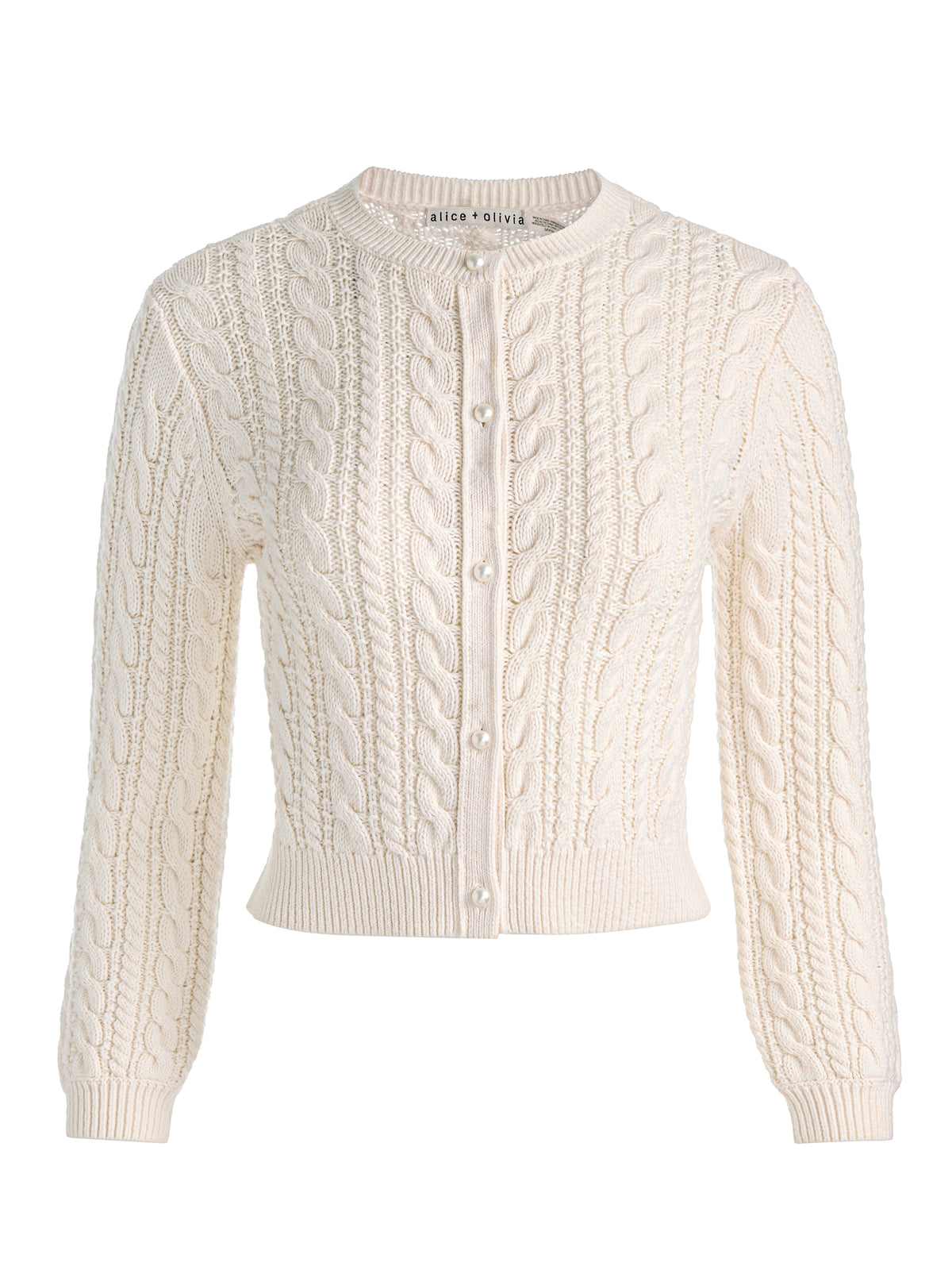 DORIS PUFF SLEEVE CARDIGAN-SOFT WHITE-ALICE + OLIVIA