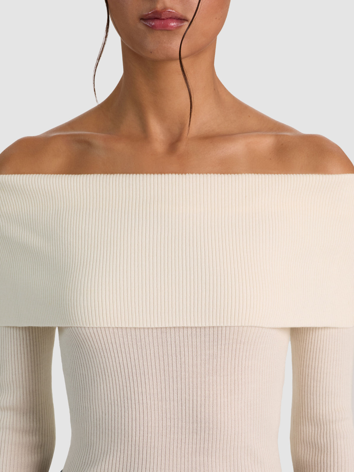 PULLOVER A MANICHE LUNGHE DOLAN FOLDOVER - BIANCO TENUE