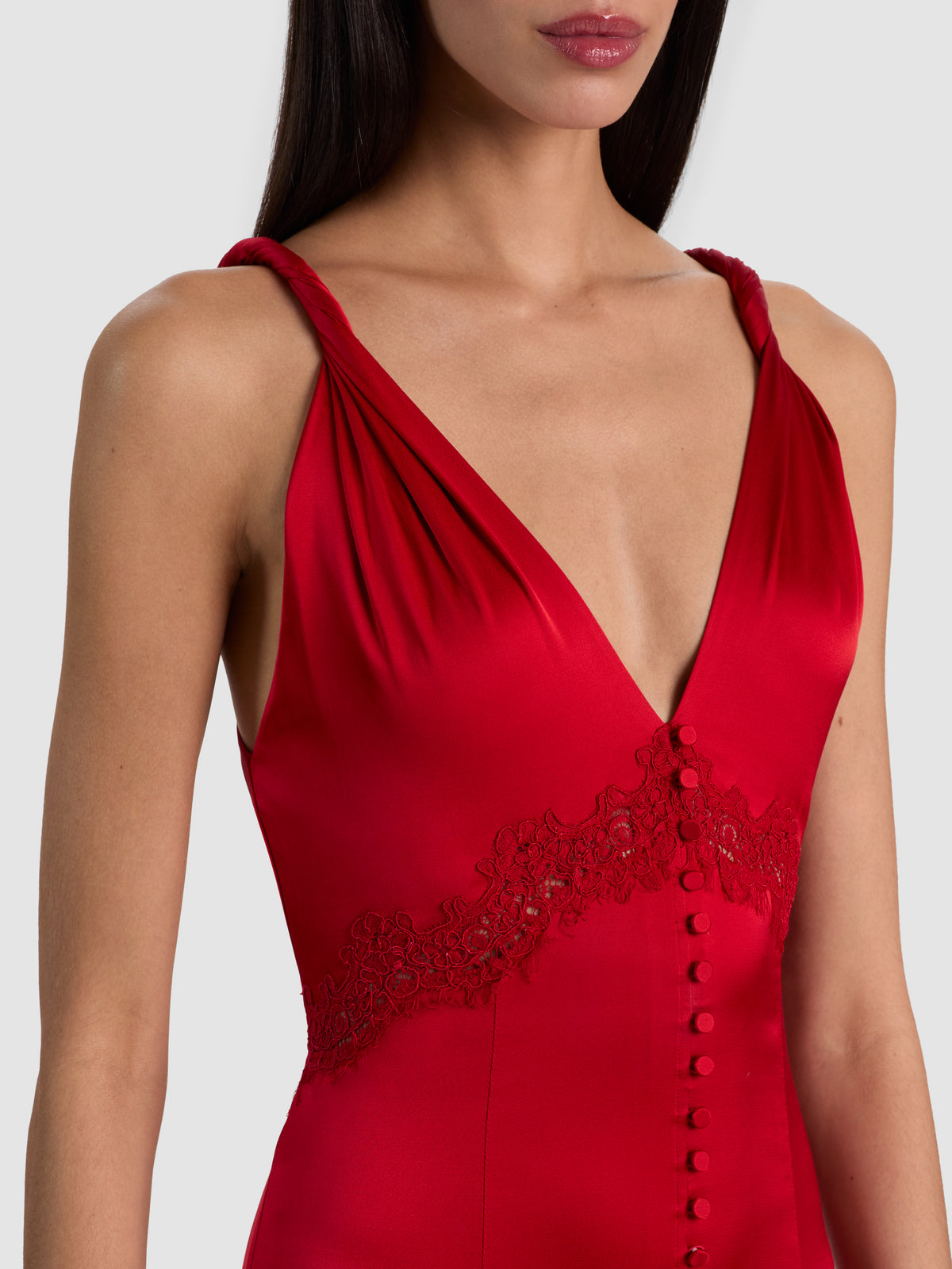 NISA TWIST STRAP MAXI DRESS - HIBISCUS