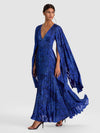 ROBE LONGUE CAPE À MANCHES COURTES DOS NU SION SUNBURST-ALICE + OLIVIA