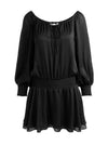PAULINE DROP WAIST MINI DRESS-Black-ALICE + OLIVIA