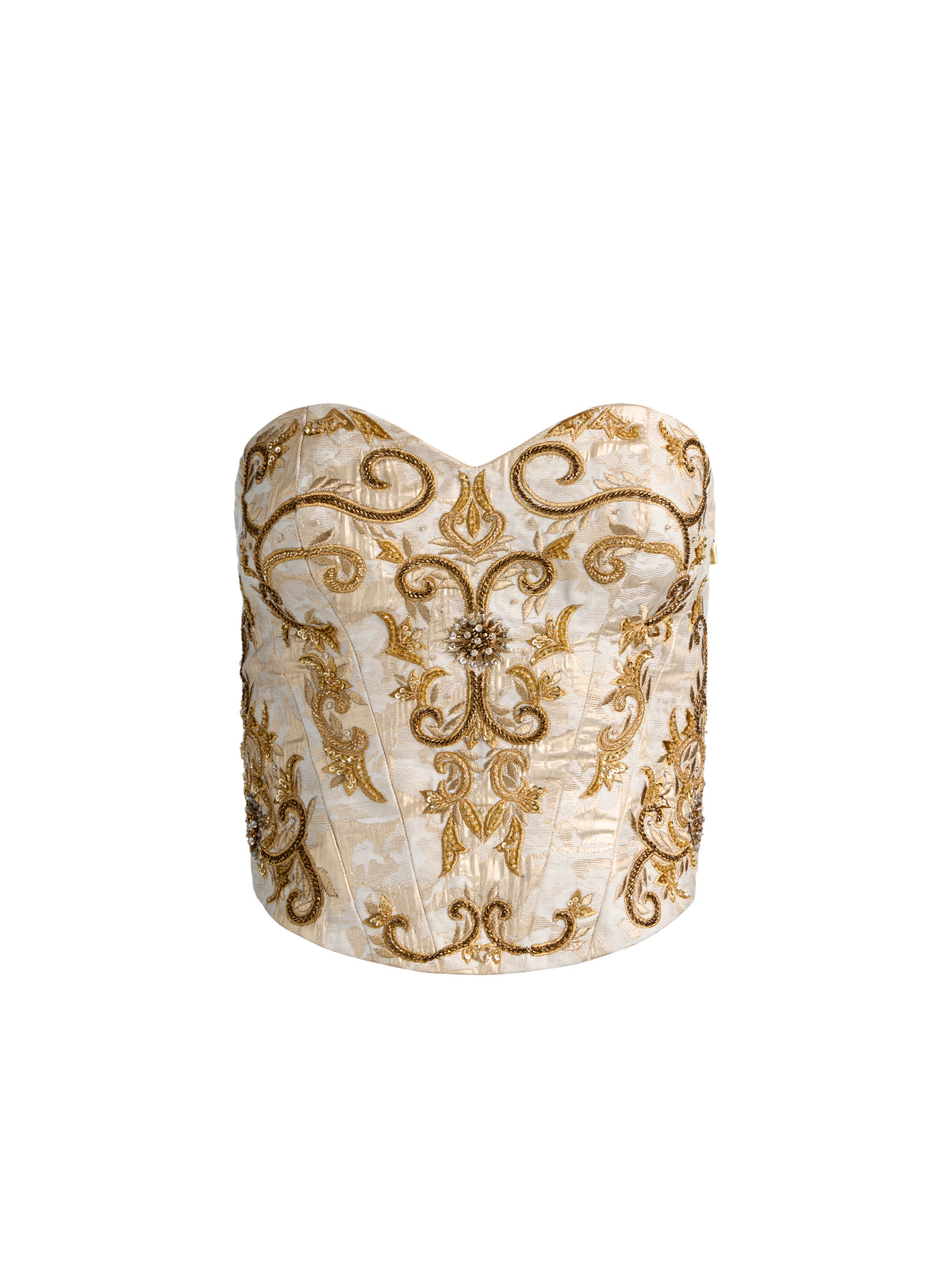 ALECIA EMBELL REGGISENO A FASCIA SENZA SPALLINE RICAMATO - CHAMPAGNE/ORO