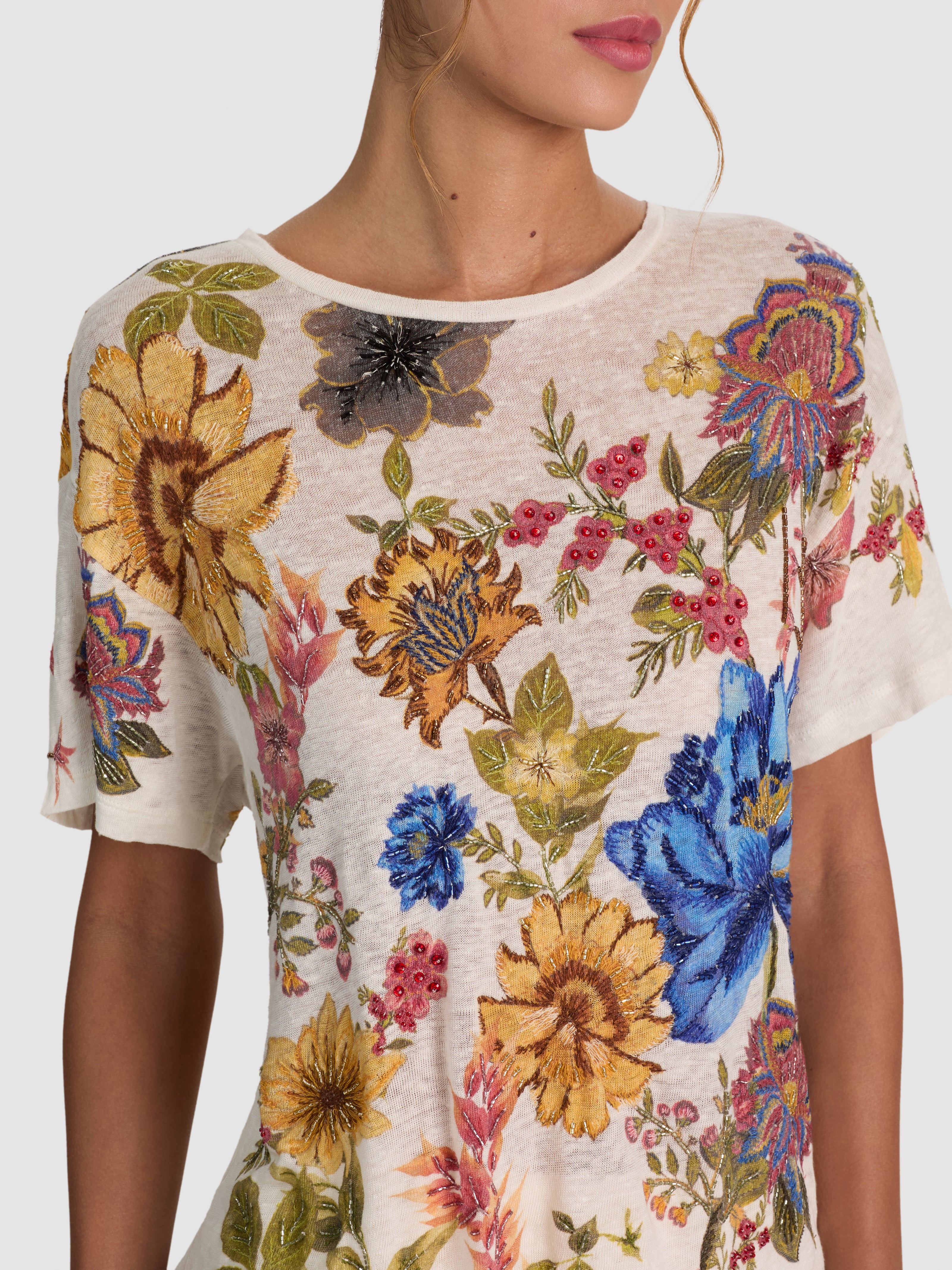 EVAN EMBELLISHED OVERSIZED TEE-ALICE + OLIVIA