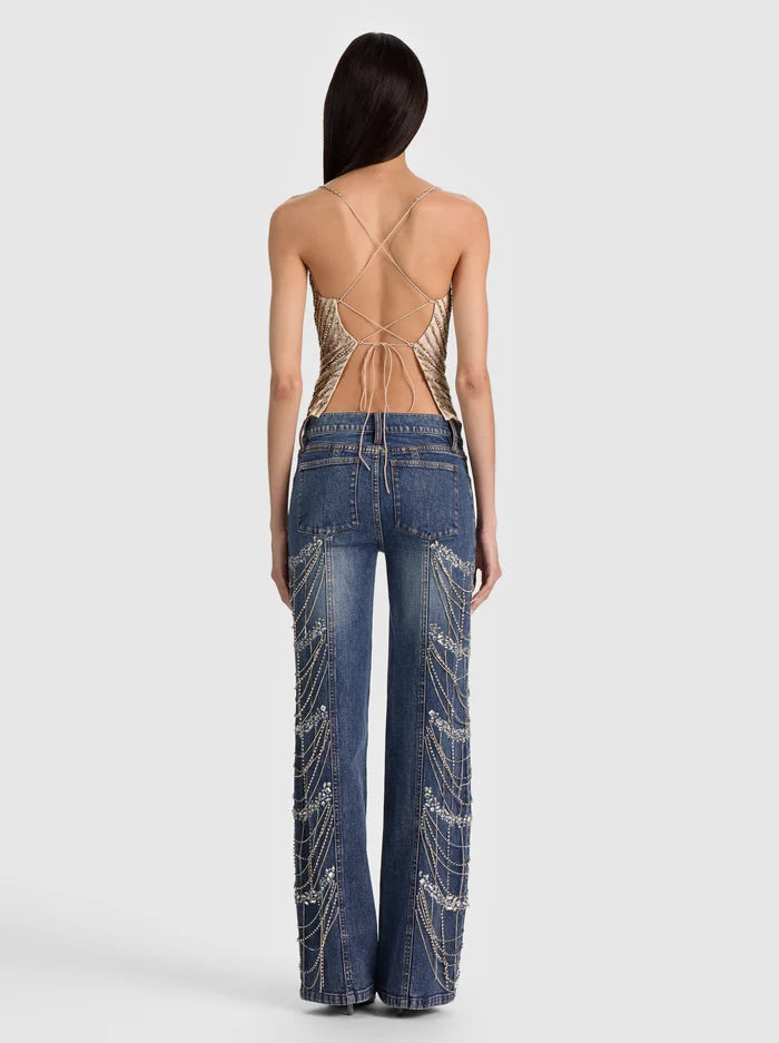 HARMON CRYSTAL SLIP TANK-ALMOND/CLEAR CRYSTAL-ALICE + OLIVIA