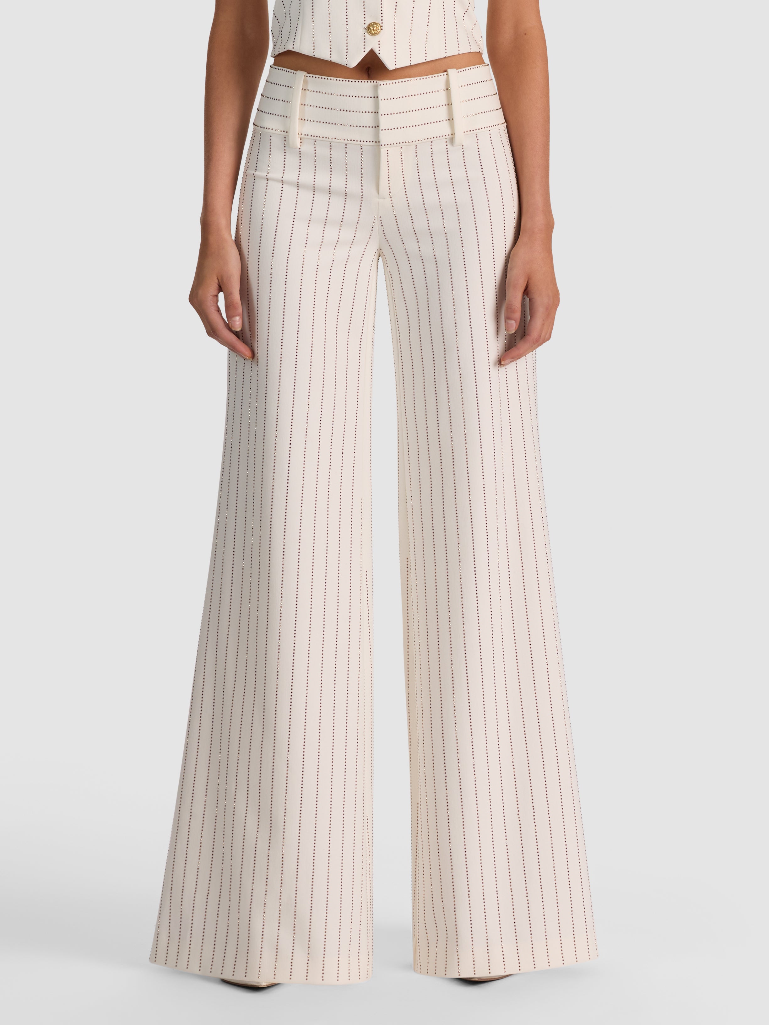 OLIVIA EMBELLISHED WIDE LEG PANT-OFF WHITE/GOLD-ALICE + OLIVIA