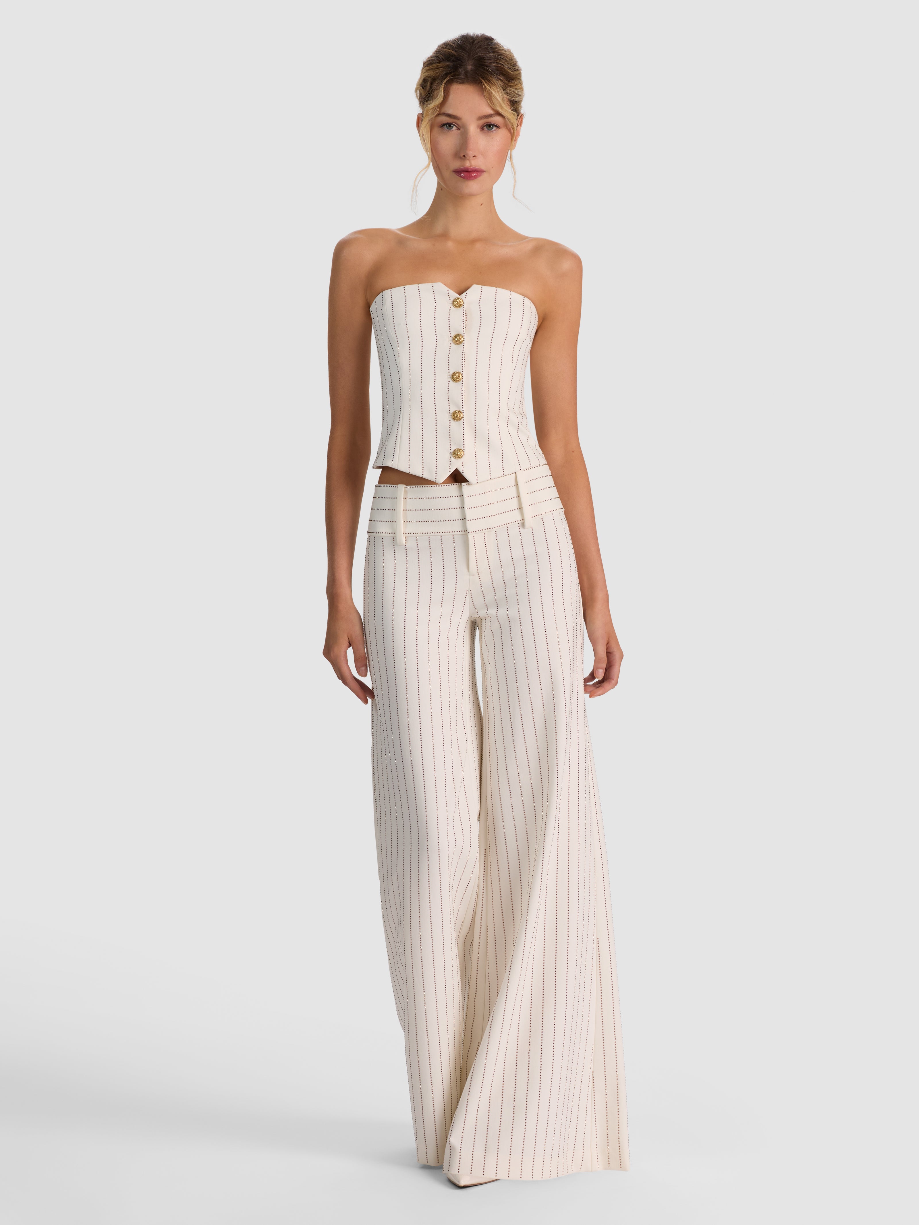 OLIVIA EMBELLISHED WIDE LEG PANT-OFF WHITE/GOLD-ALICE + OLIVIA