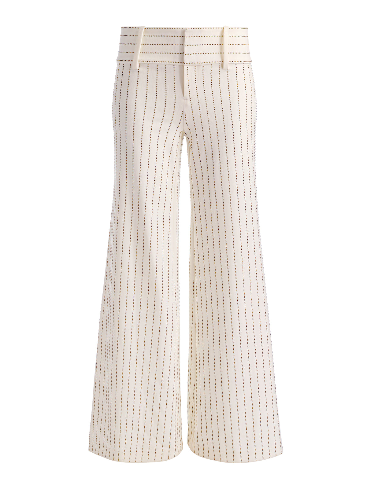 OLIVIA EMBELLISHED WIDE LEG PANT - OFF WHITE/GOLD