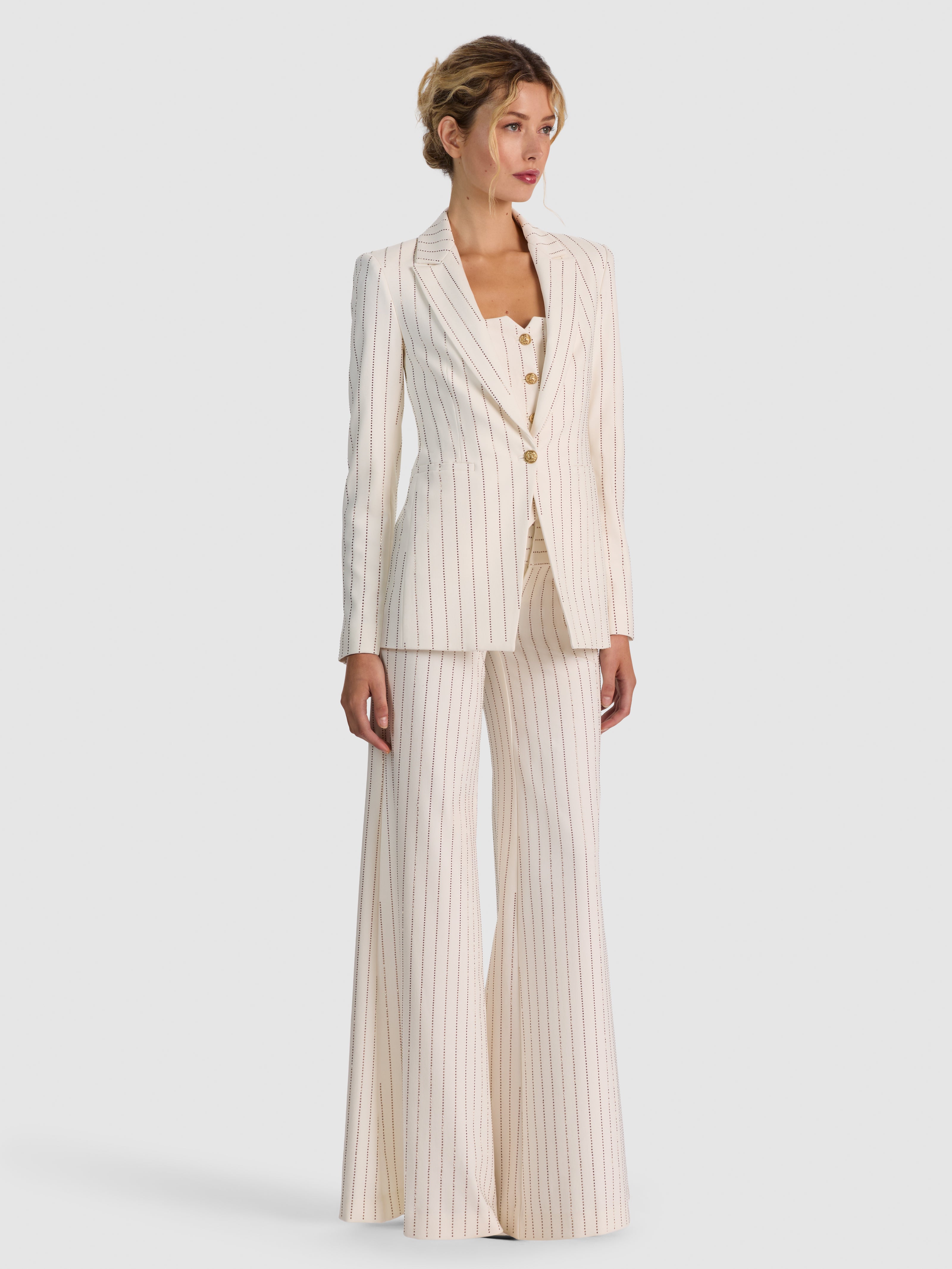 BREANN EMBELLISHED BLAZER-OFF WHITE/GOLD-ALICE + OLIVIA