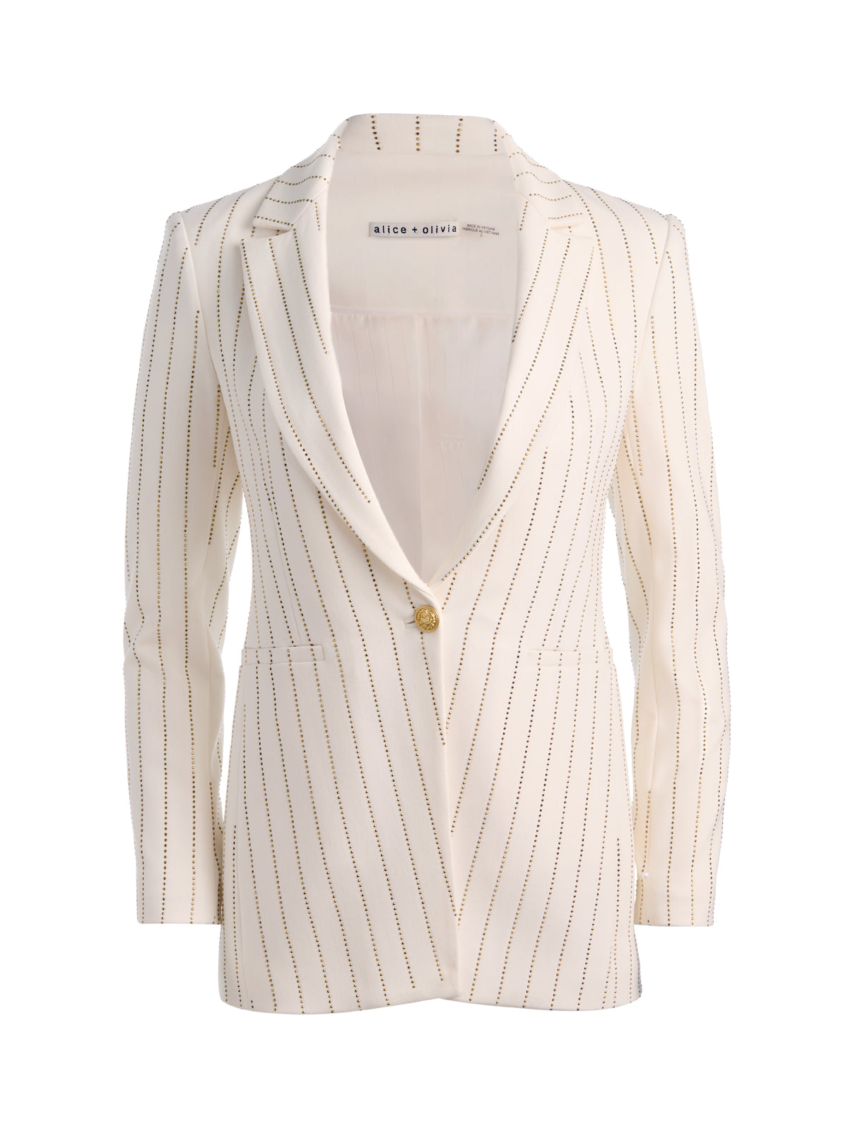 BREANN EMBELLISHED BLAZER - OFF WHITE/GOLD