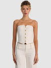 KELCEY STRAPLESS EMBELLISHED VEST-OFF WHITE/GOLD-ALICE + OLIVIA