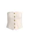 KELCEY STRAPLESS EMBELLISHED VEST-OFF WHITE/GOLD-ALICE + OLIVIA
