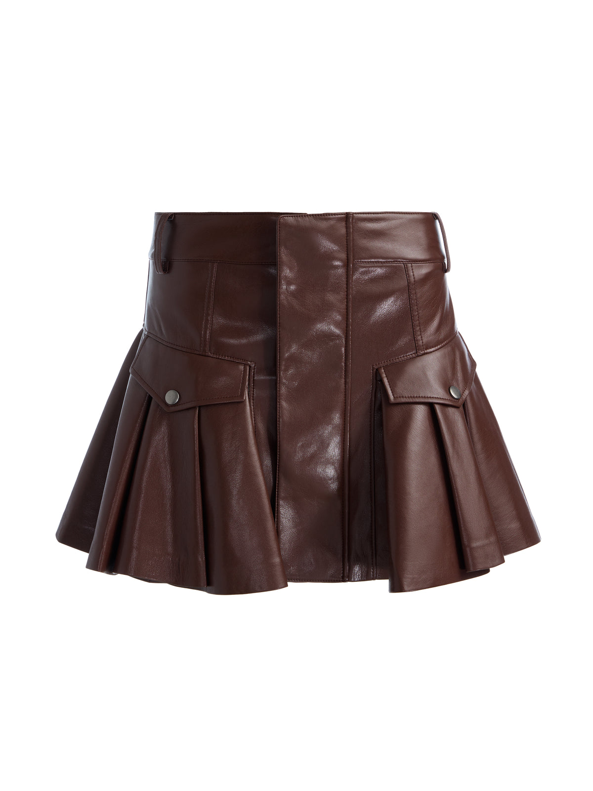 TRINITY VEGAN RUFFLE SKIRT - DARK CHOCOLATE