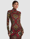 DELAINA TURTLENECK TOP-BON VOYAGE HIBISCUS MULTI-ALICE + OLIVIA