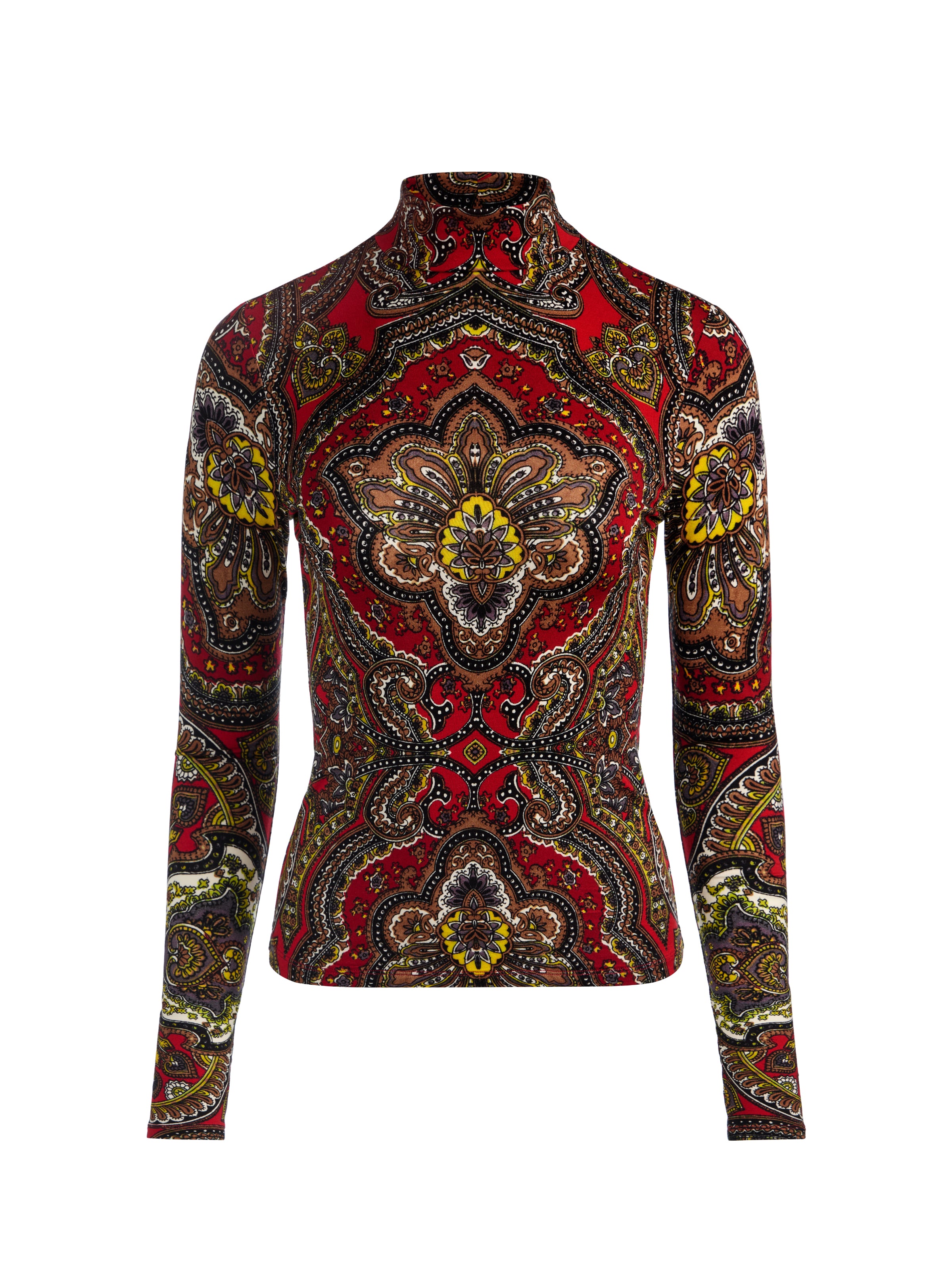 DELAINA TURTLENECK TOP - BON VOYAGE HIBISCUS MULTI