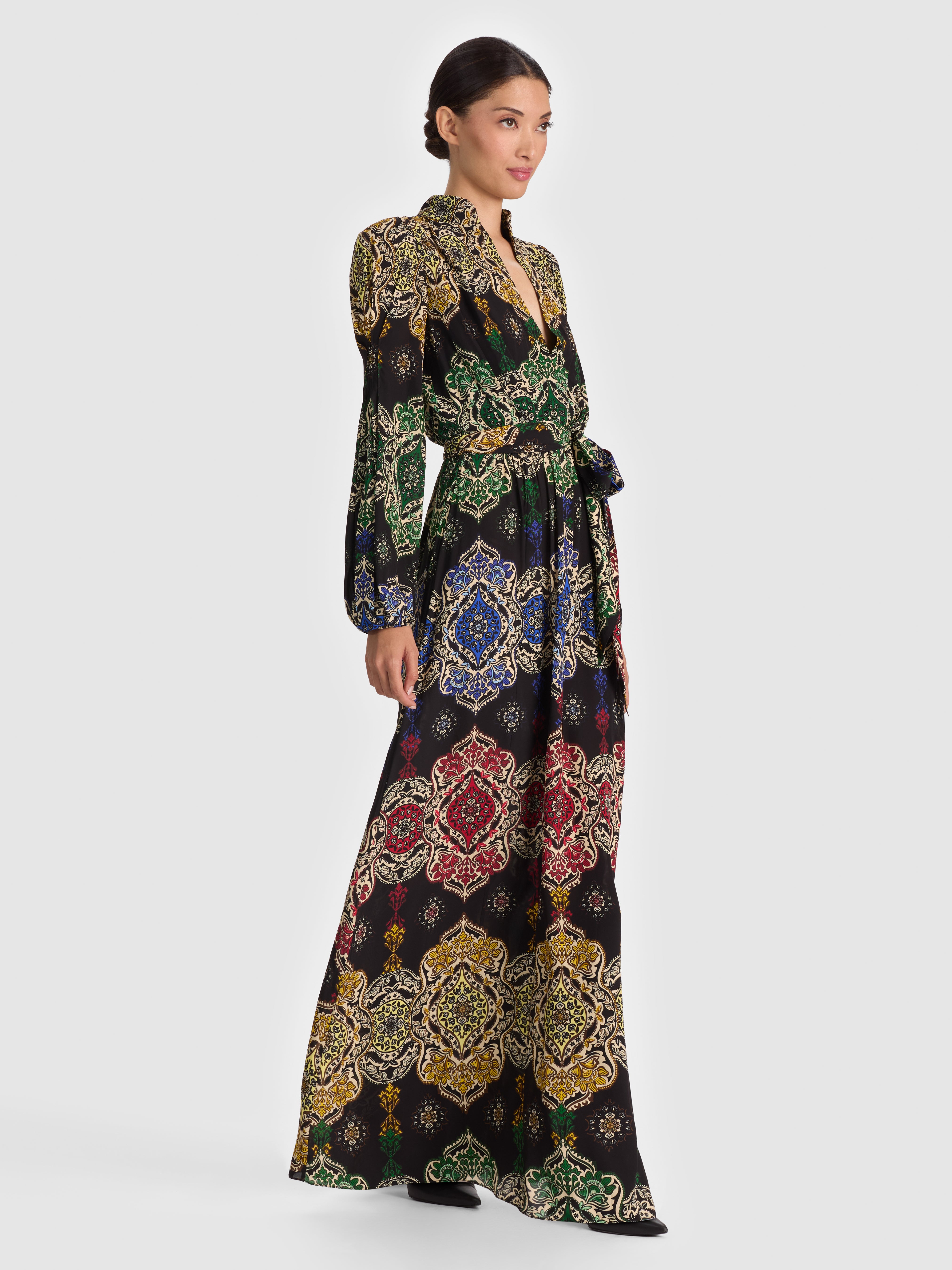 ROBE LONGUE BLSN MANCHES PROFOND COL V VALENCIA-ALICE + OLIVIA