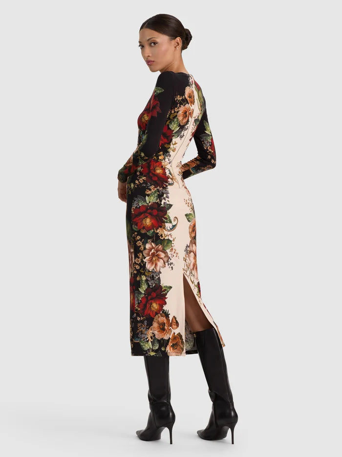 DELORA MIDI DRESS-FLORAL RADIANCE-ALICE + OLIVIA