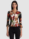 FREYA BUTTON DOWN TOP-FLORAL RADIANCE-ALICE + OLIVIA