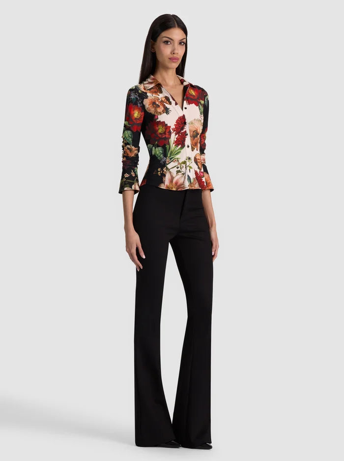 FREYA BUTTON DOWN TOP-FLORAL RADIANCE-ALICE + OLIVIA