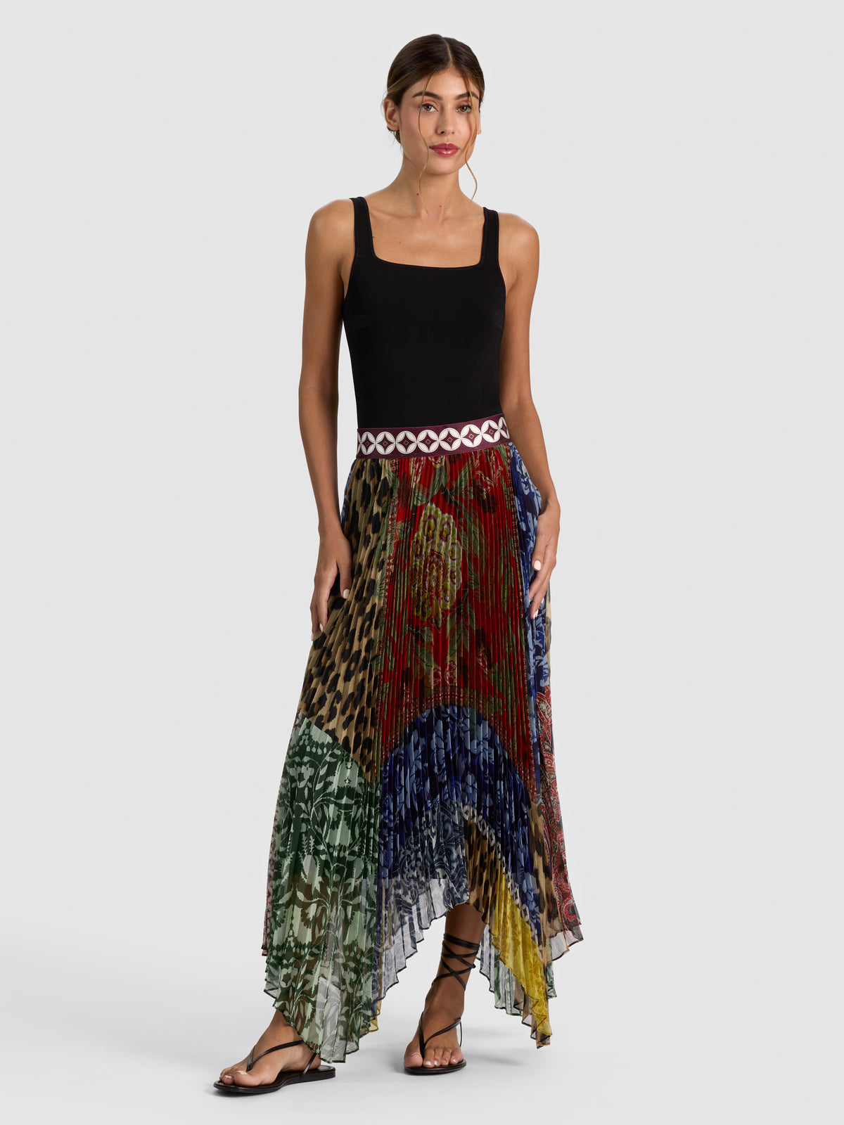 KATZ PLEATED MIDI SKIRT - OFF THE GRID LG