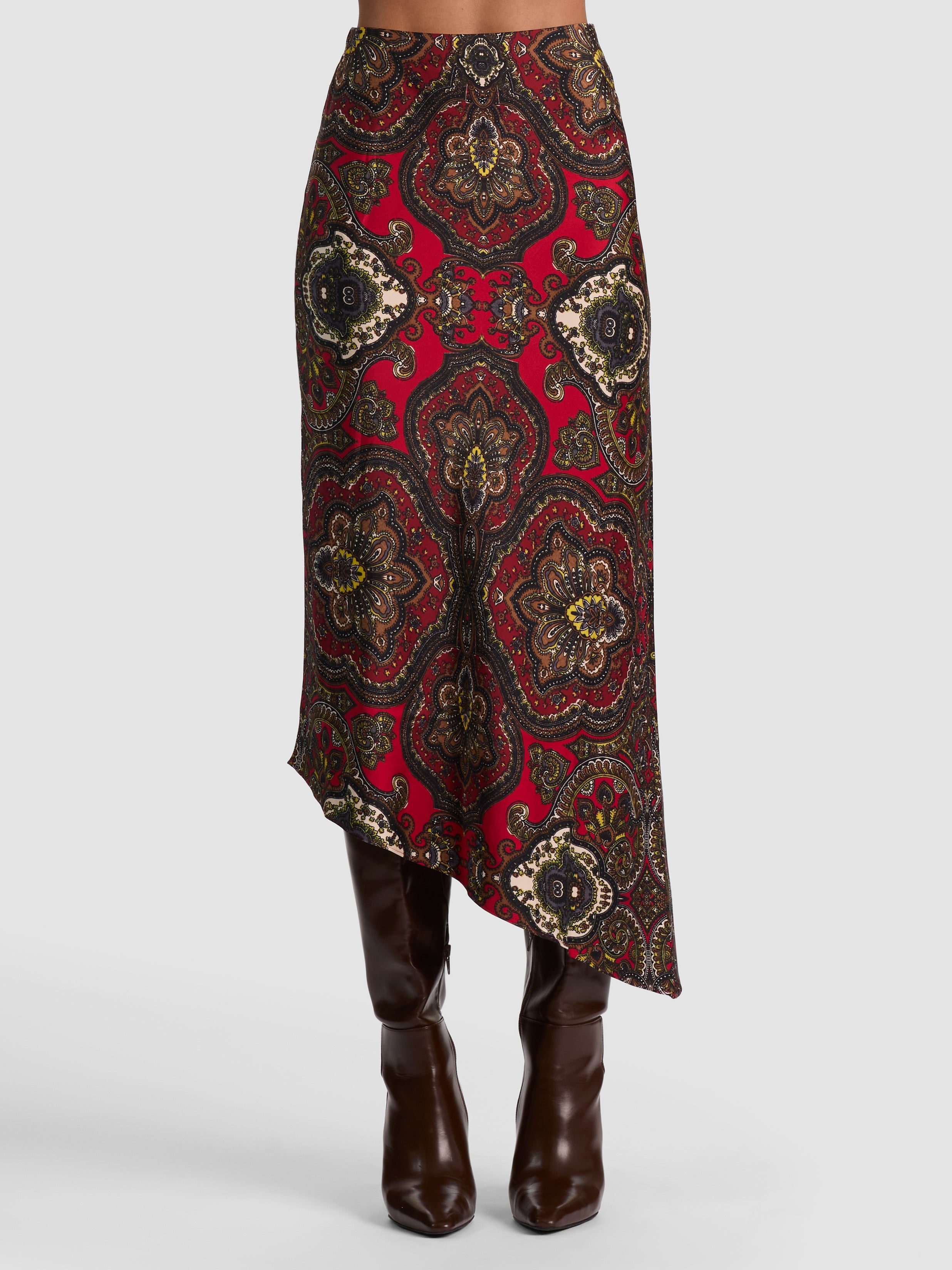 MAEVE ASYMMETRICAL SLIP SKIRT