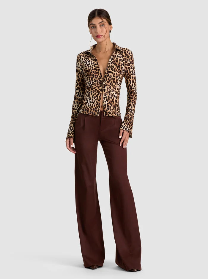 FREYA BUTTON DOWN TOP-SPOTTED LEOPARD-ALICE + OLIVIA
