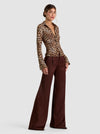 FREYA BUTTON DOWN TOP-SPOTTED LEOPARD-ALICE + OLIVIA