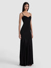 IRINA TWIST FT GODET MAXI DRESS-Black-ALICE + OLIVIA