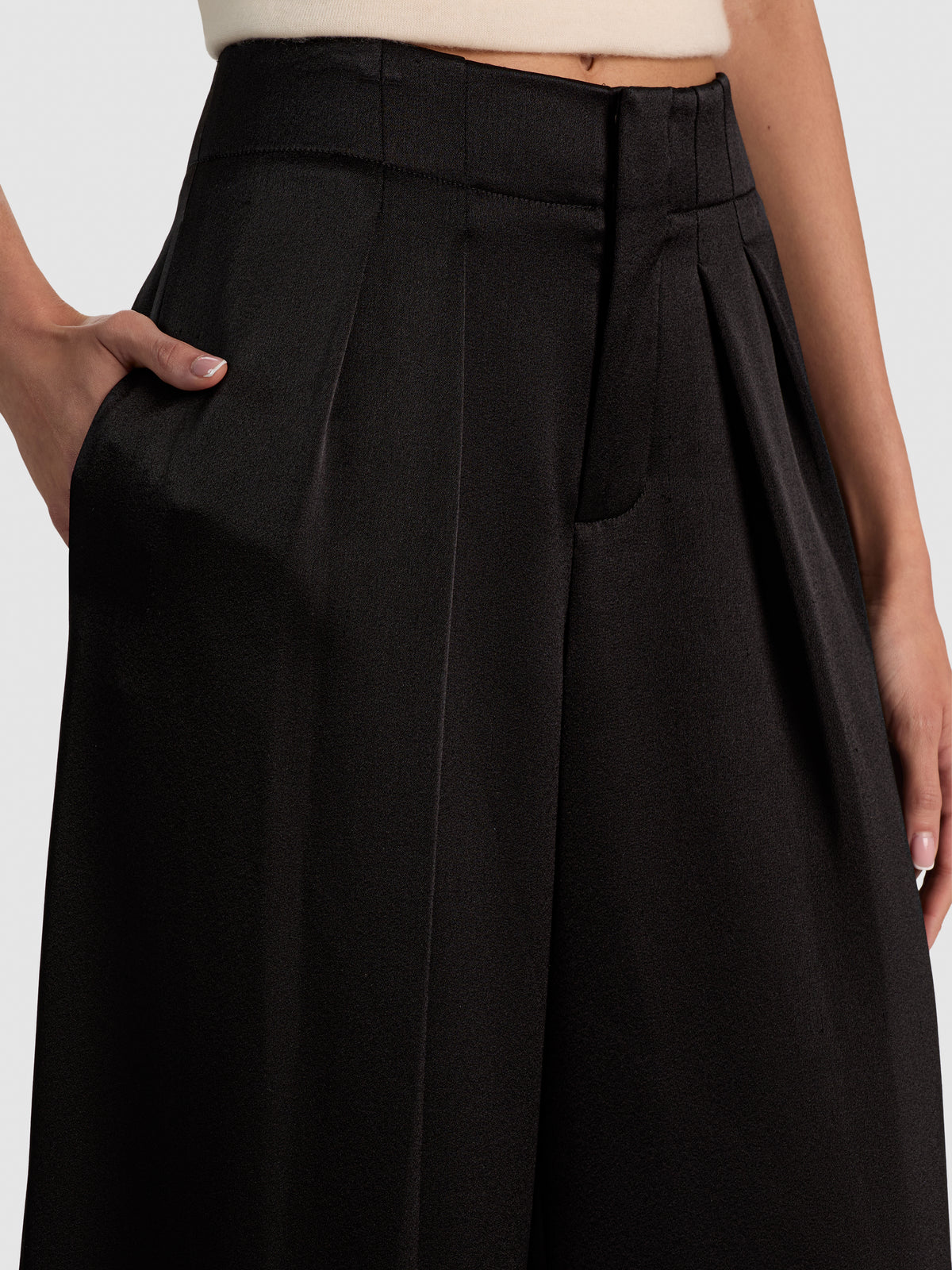 PANTALONI A GAMBA LARGA ELOISE - NERO