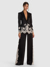 BREANN LACE FITTED BLAZER-BLACK/CHINO-ALICE + OLIVIA