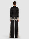 BREANN LACE FITTED BLAZER-BLACK/CHINO-ALICE + OLIVIA