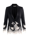 BREANN LACE FITTED BLAZER-BLACK/CHINO-ALICE + OLIVIA