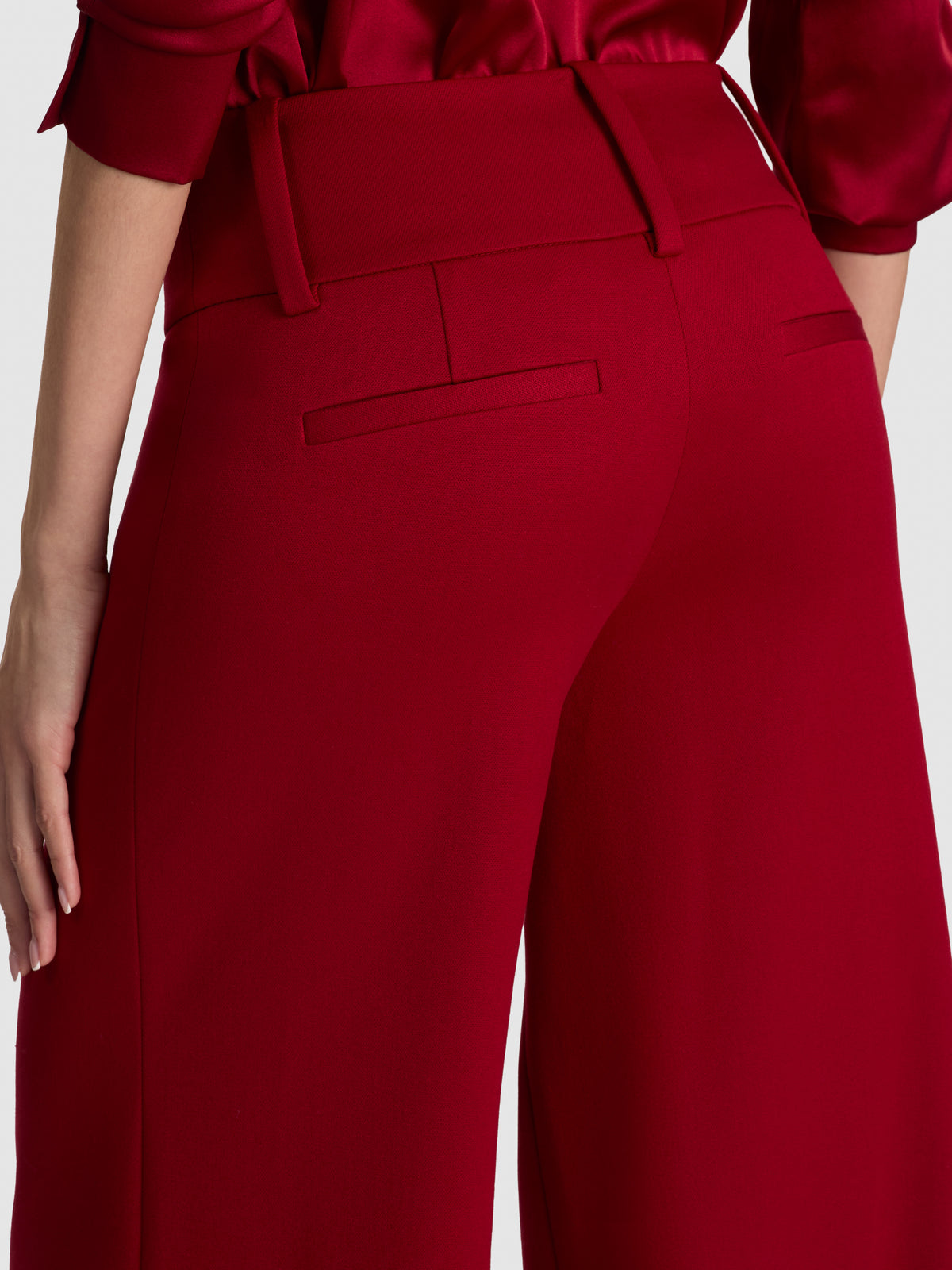 PANTALON EVASÉ À JAMBE LARGE OLIVIA LR - GRENAT