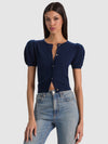 SABINE PUFF SLEEVE CARDI-MIDNIGHT BLUE-ALICE + OLIVIA