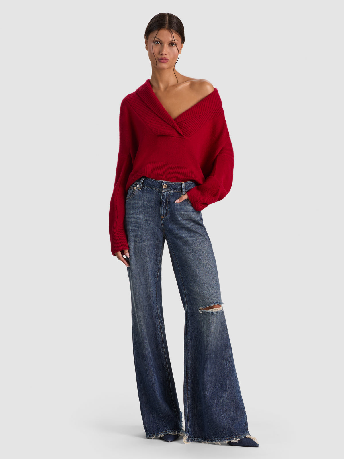 BRENDA CASHMERE TUNIC-GARNET-ALICE + OLIVIA